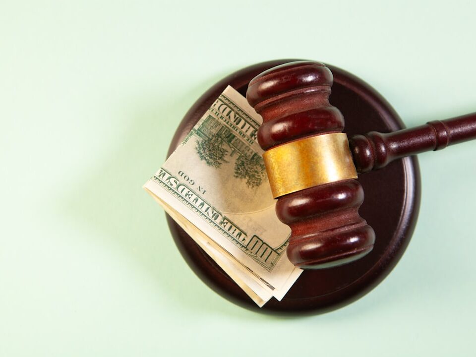 Gavel and money representing asset recovery litigation in Kenya