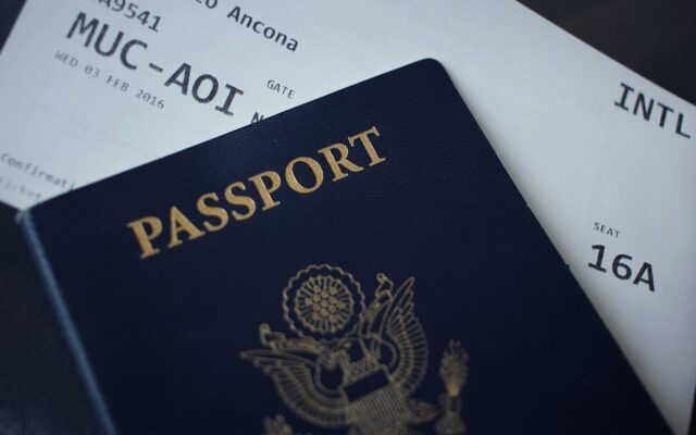 Passport document representing foreign investor work permit applications