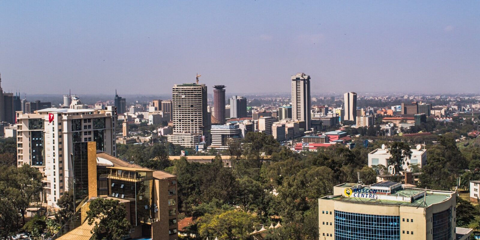 Nairobi city skyline, Kenya, daytime view of downtown business towers