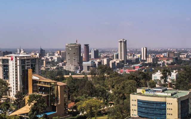 Nairobi city skyline, Kenya, daytime view of downtown business towers