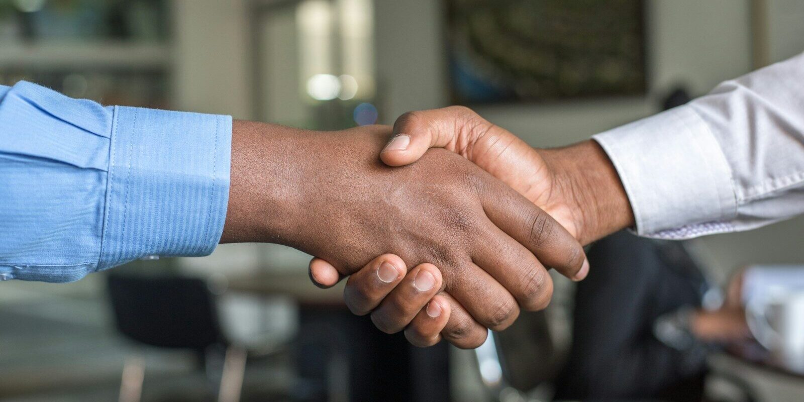 Two professionals shaking hands after finalising a sports organisation registration