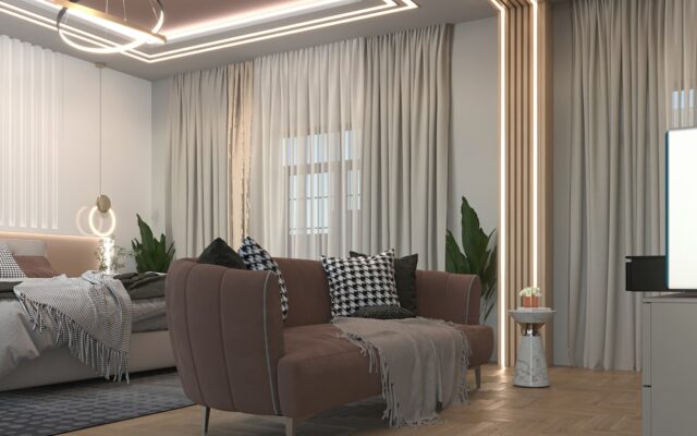 Modern short-term rental apartment interior in Kenya