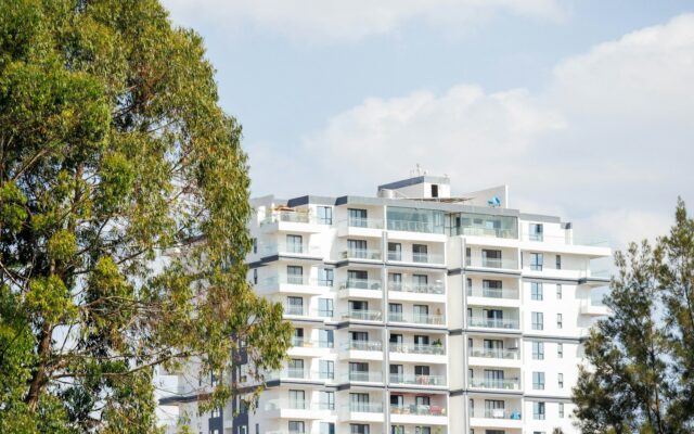Non-resident rental income tax: a modern apartment block let to tenants in an East African city