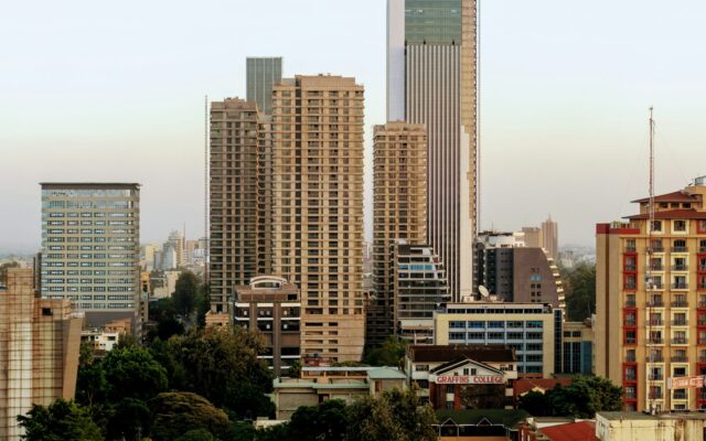 Nairobi city skyline with high-rise office towers