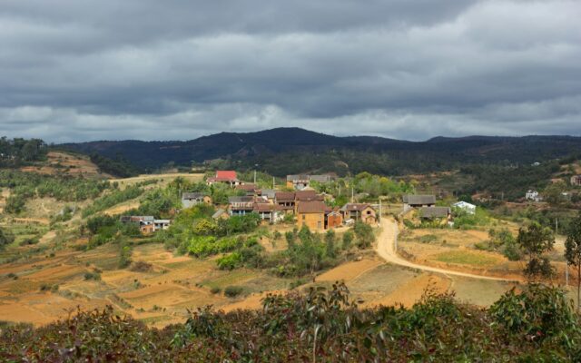 Rural village and farmland at risk of encroachment