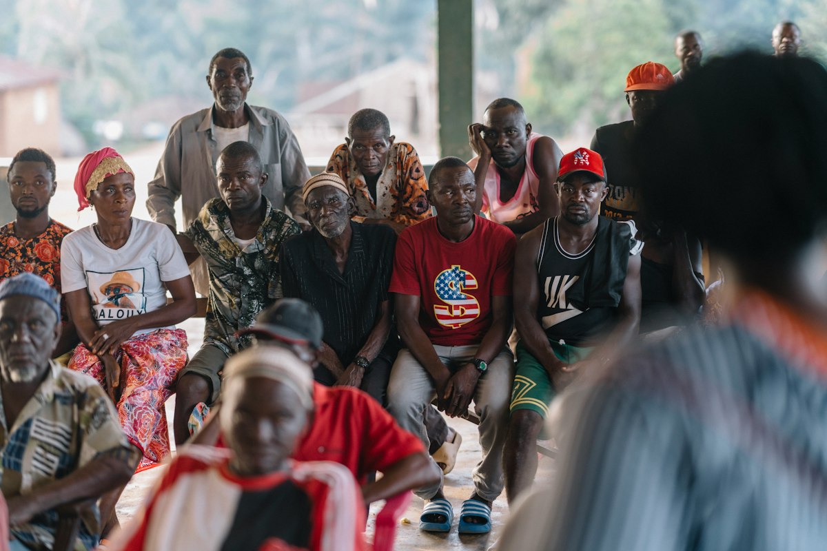 A group of community members gathered together